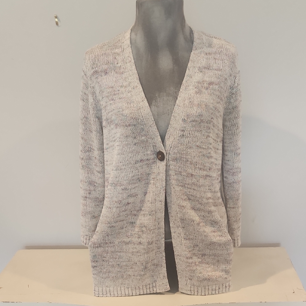 J. Jill Cream Cardigan with Soft Knit and Relaxed Fit